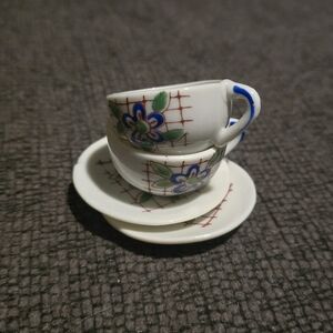 Vintage Hand-painted Japanese Porcelain Miniature Teacups